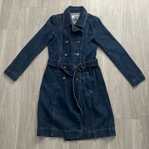 Old Navy Dark Blue Denim Trench Jean Jacket small